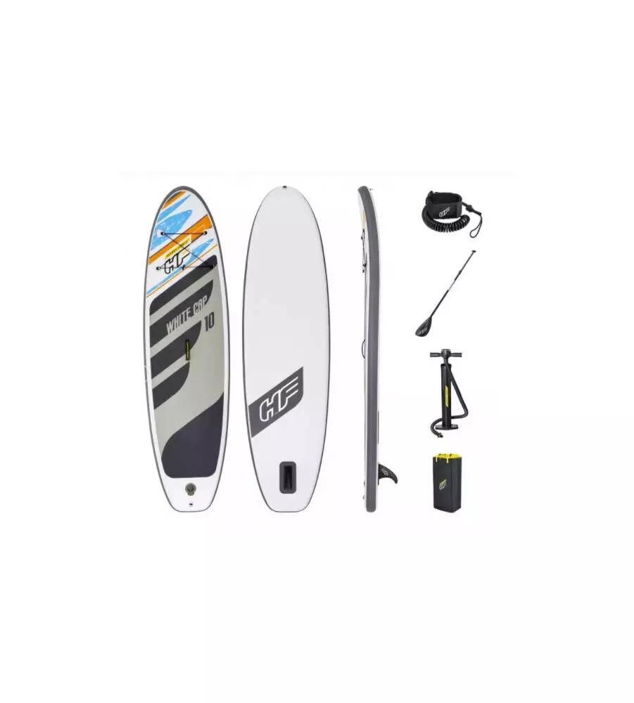 Set tavola da sup gonfiabile bestway "hydro force white cap", 305x84x12 cm 65342